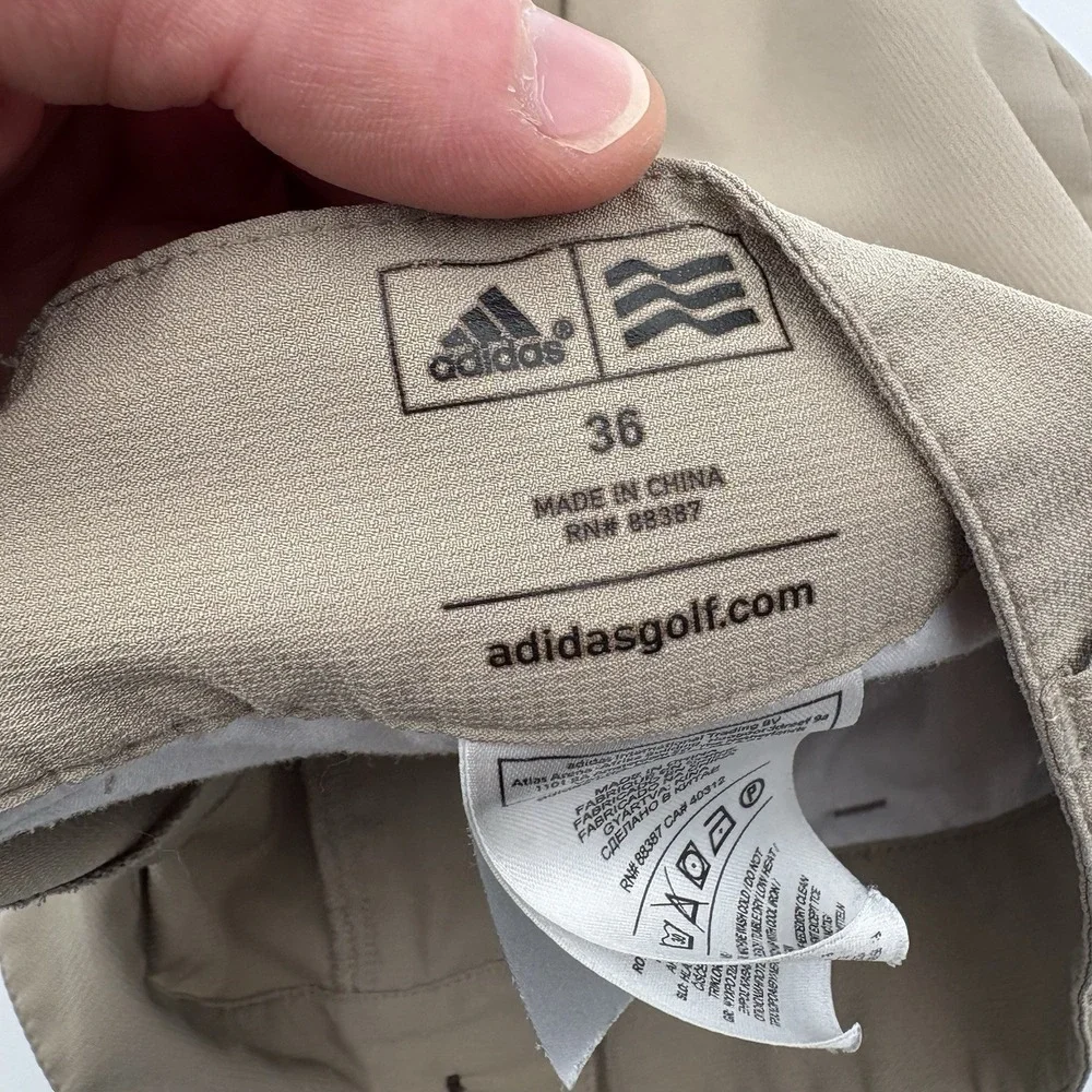 Adidas Golf Shorts Men 36 Khaki Tan Flat Front Performance Athletic W56387